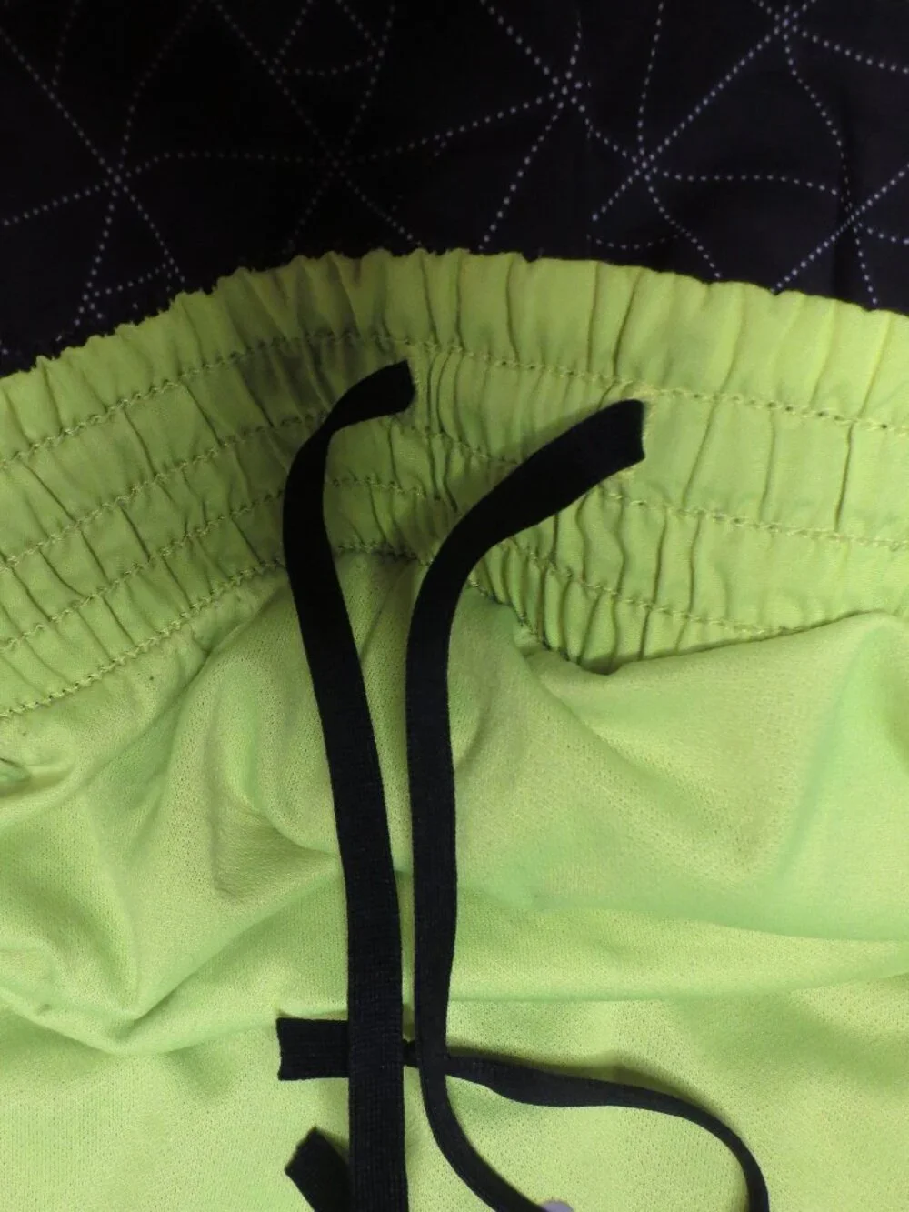 NIKE womens SHORTS black DRI-FIT neon WORKOUT drawstring RUNNING yoga SIZE XL